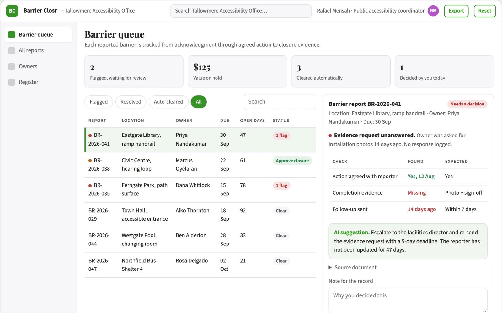 What Agency accessibility feedback closure looks like