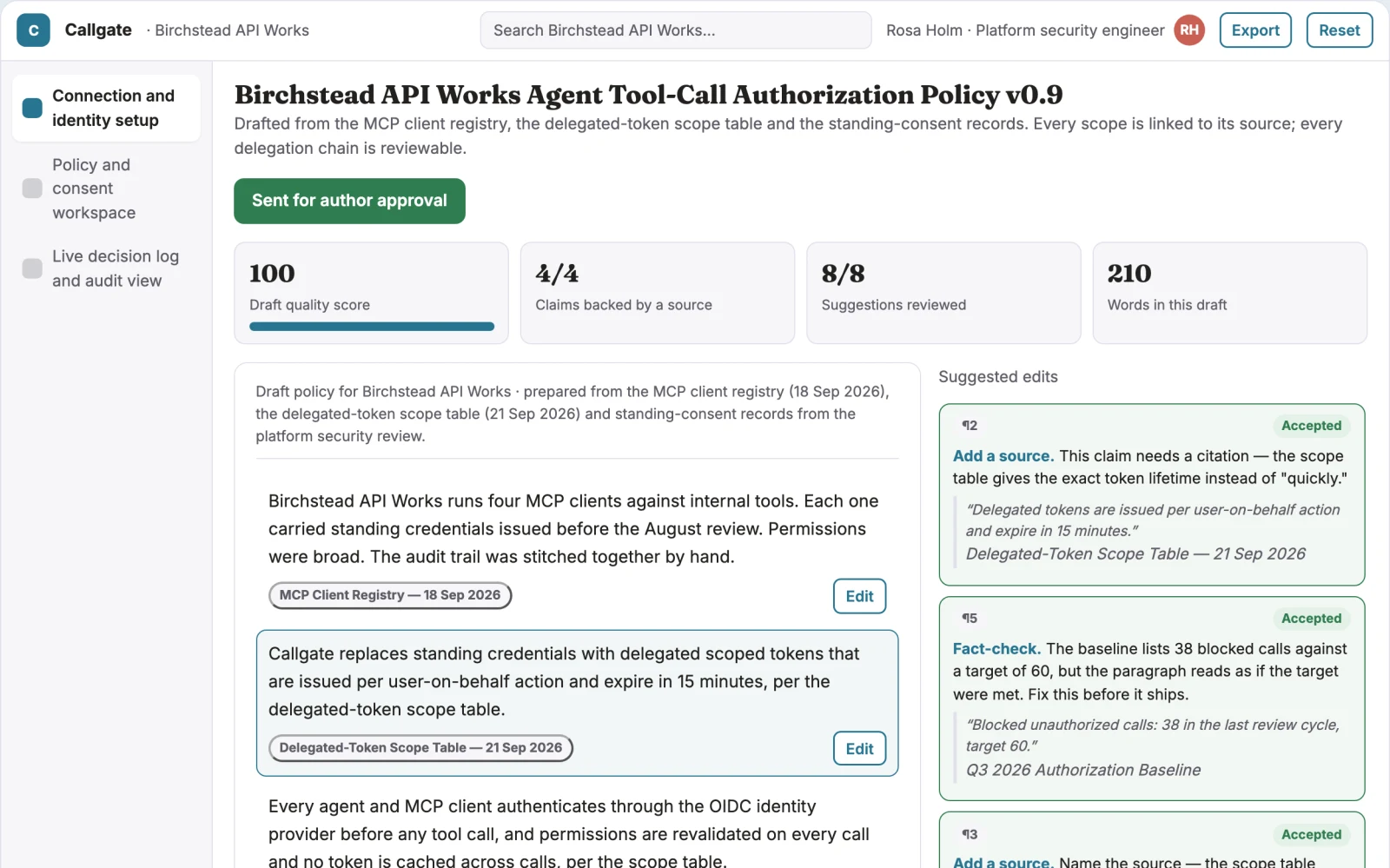 What Agent tool-call authorization and audit gateway looks like