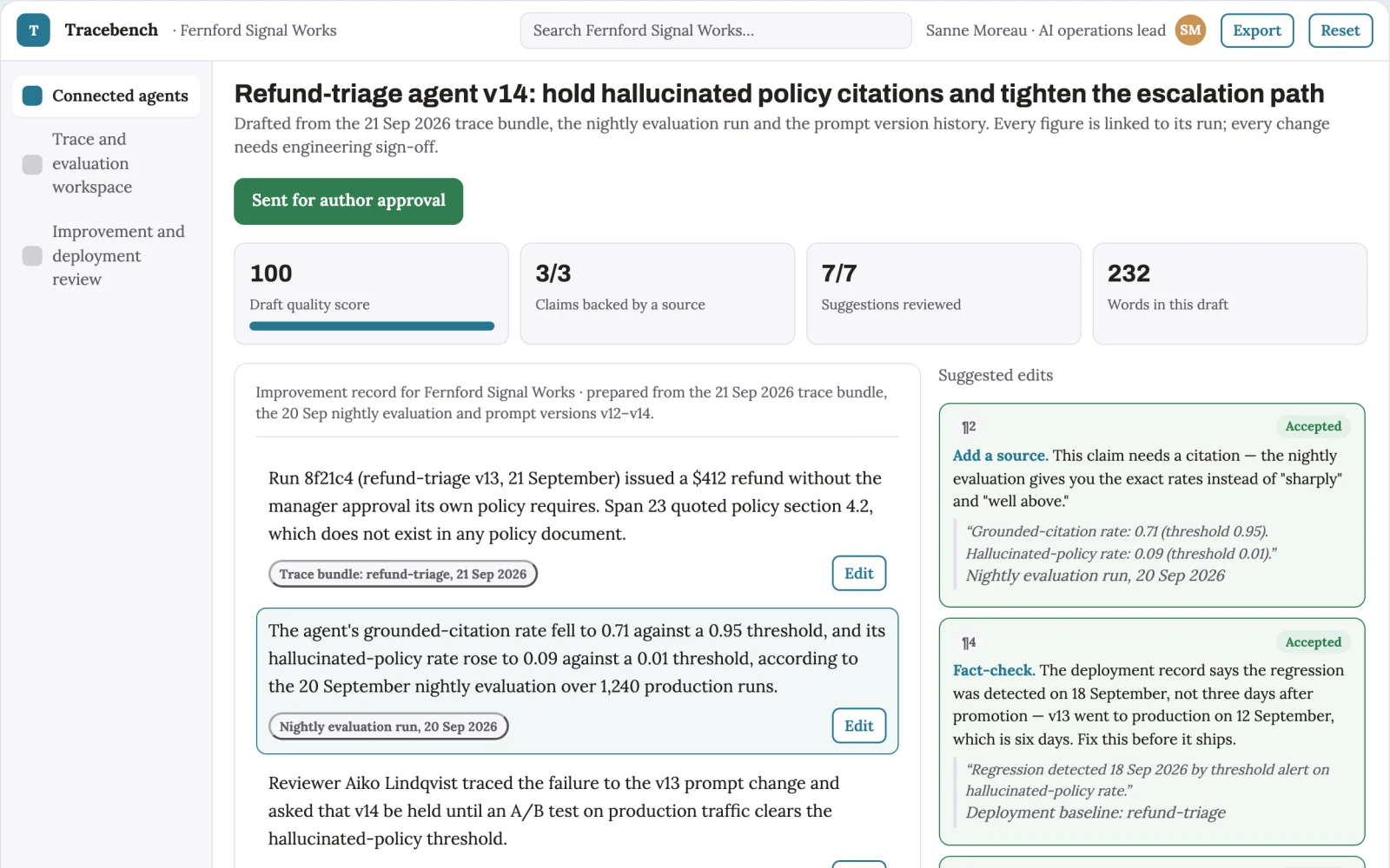 What AI model and agent performance operations workbench looks like