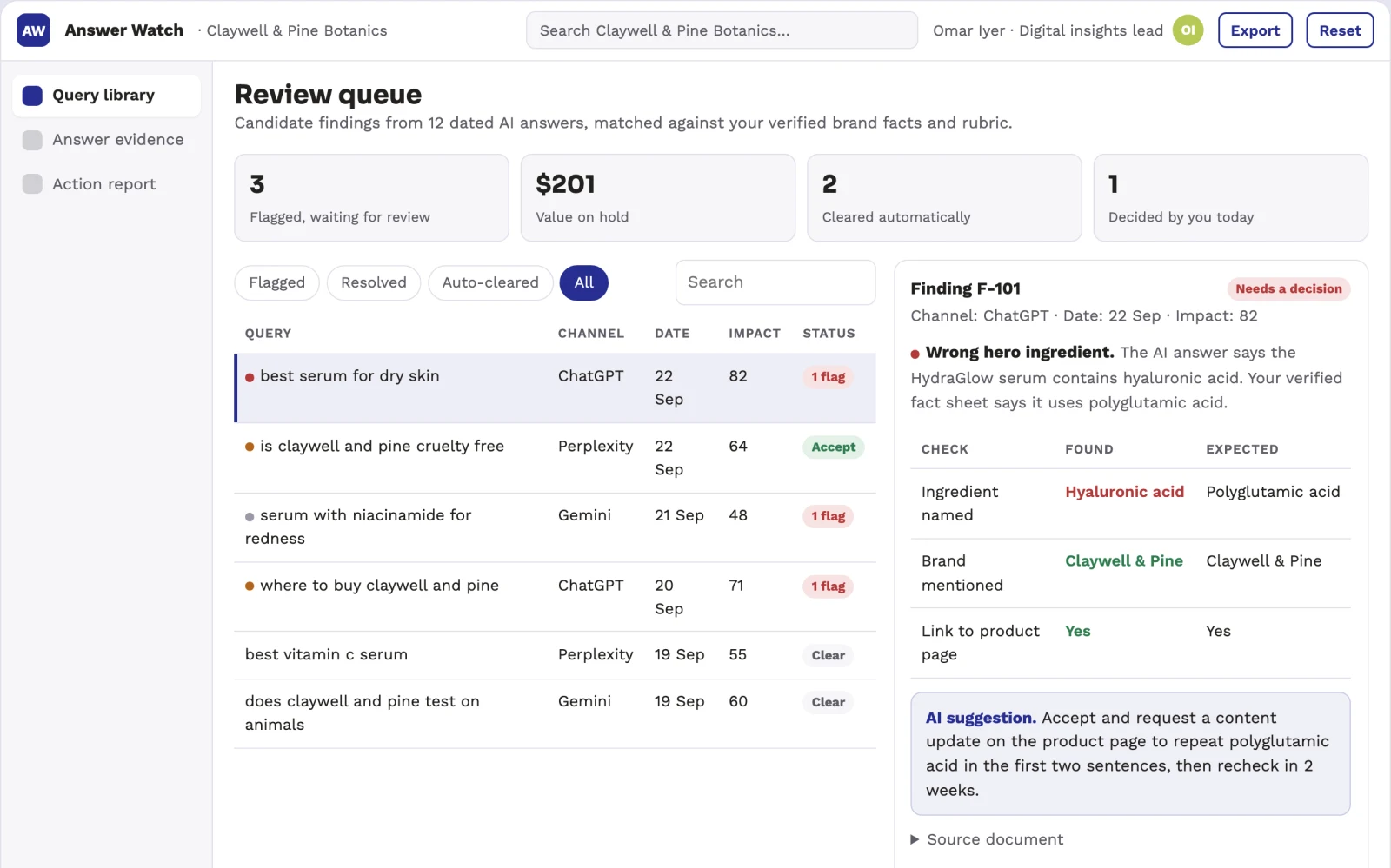 What AI search presence audit looks like