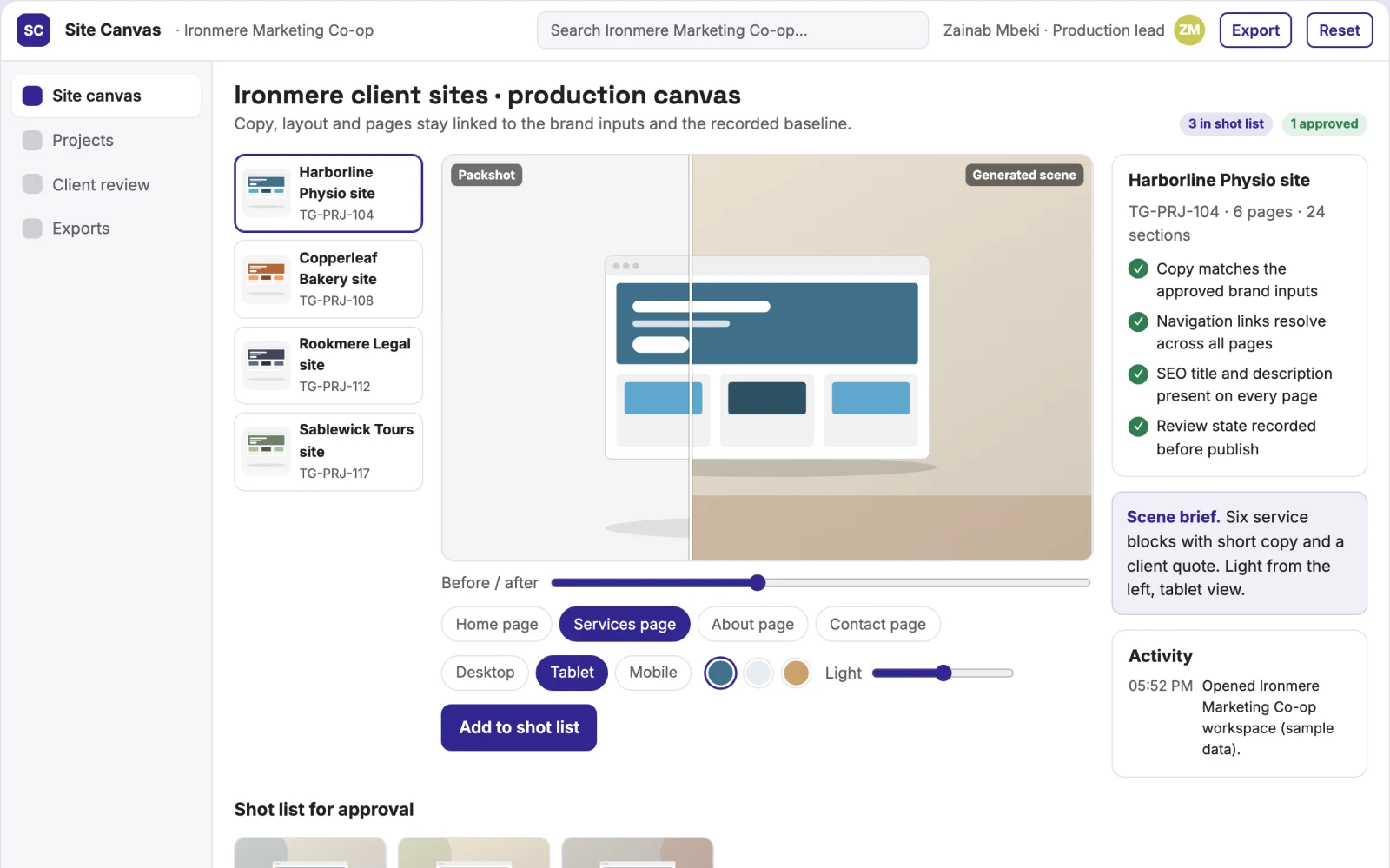 What AI website content, design and page production platform looks like