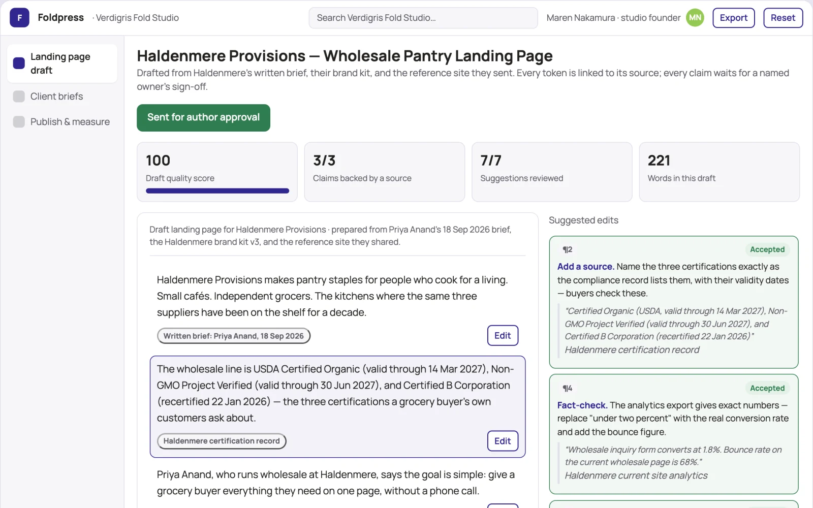 What AI website design and publishing workspace looks like