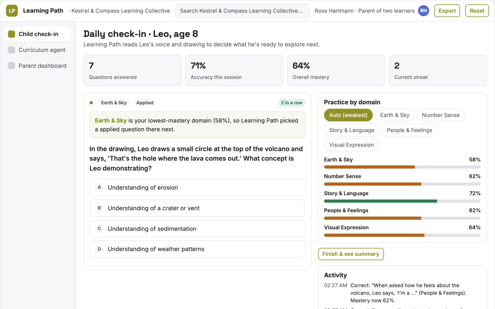 What Personalised Adaptive Learning Pathway looks like