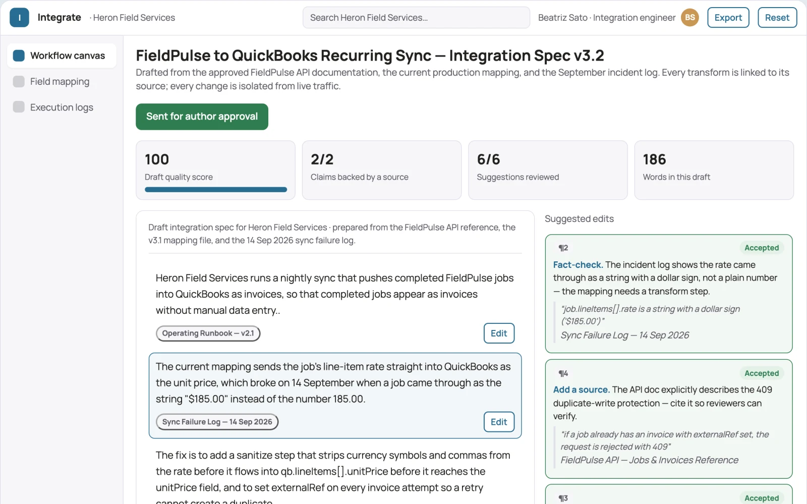 What API integration studio looks like
