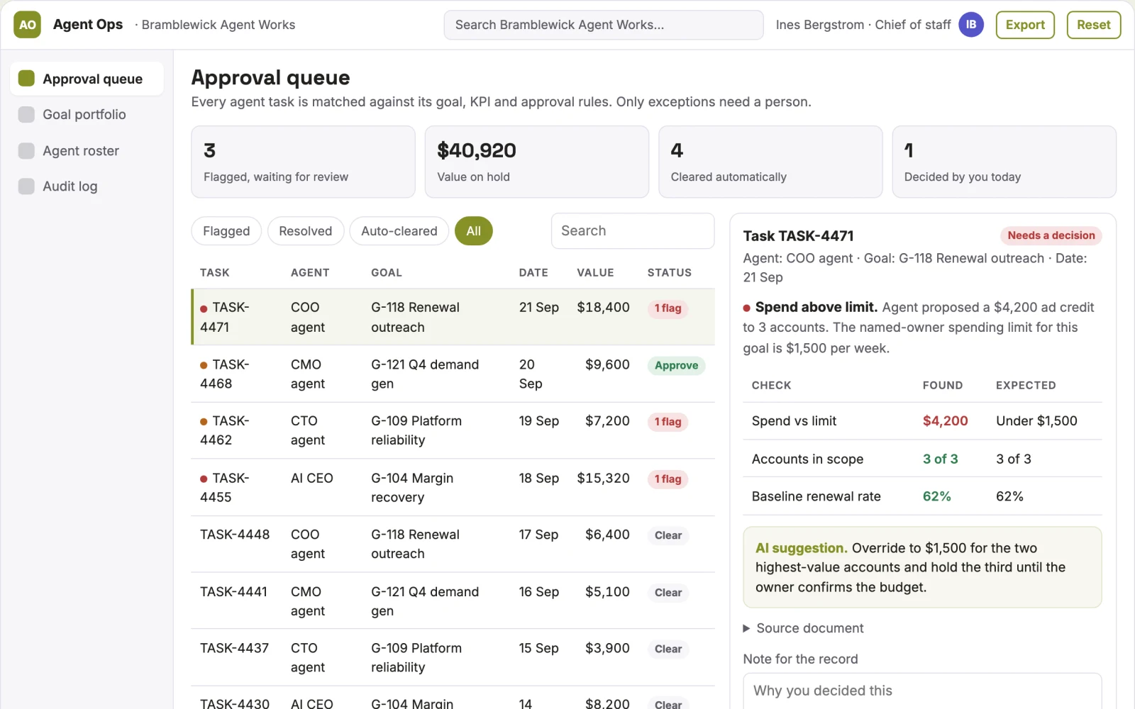 What Autonomous agent operations coordination portal looks like