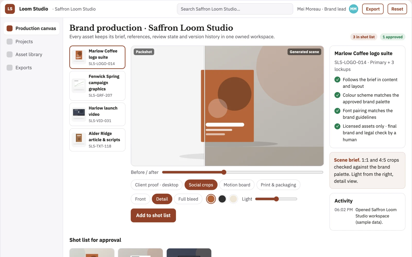What Brand content production and review workspace looks like