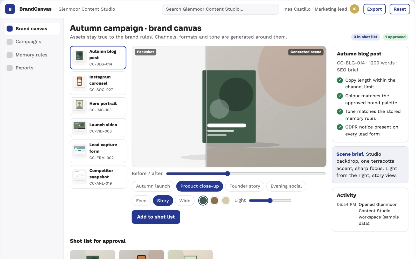 What Brand-owned marketing content and visual production platform looks like