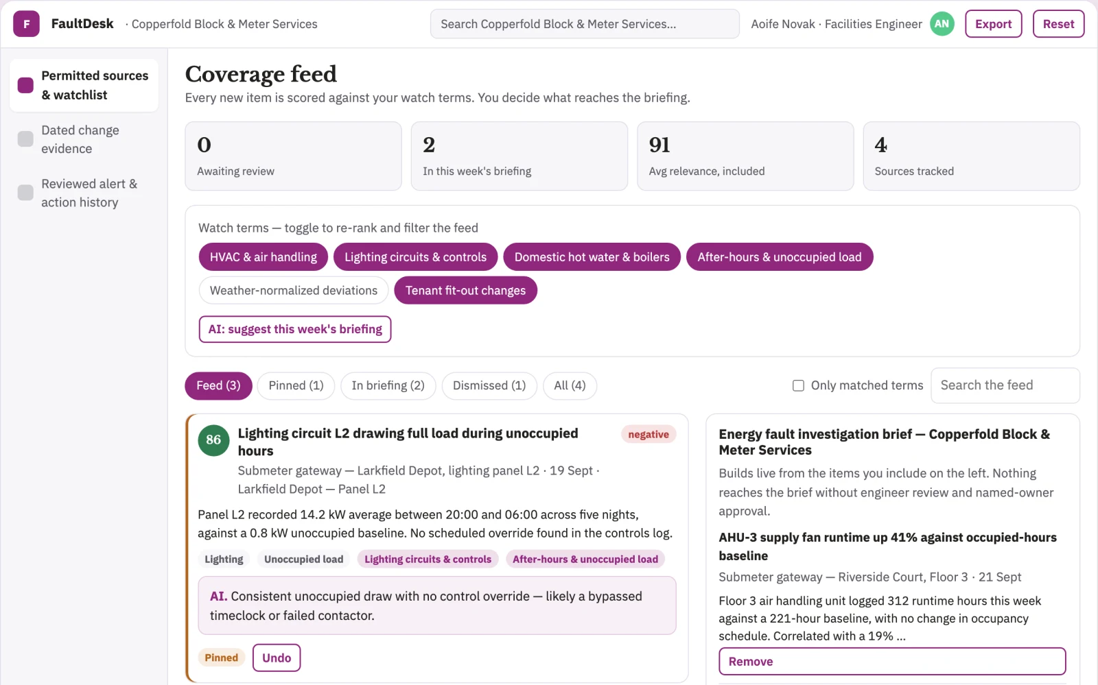 What Building energy fault localization service looks like