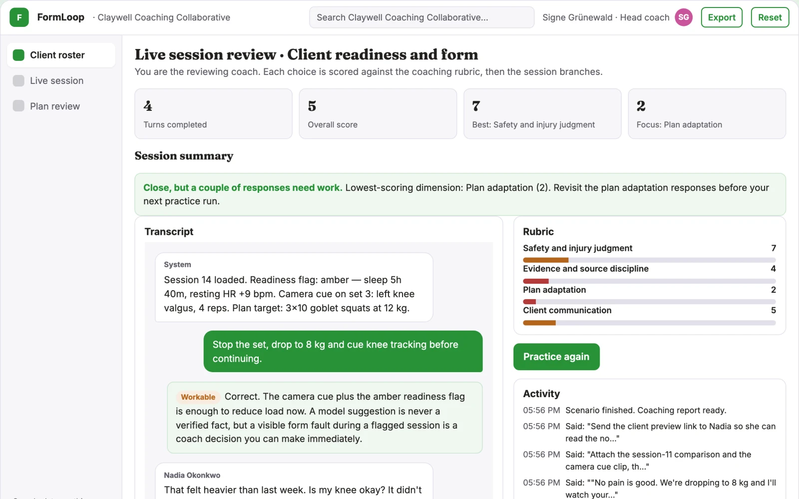 What Camera-guided adaptive fitness coaching platform looks like