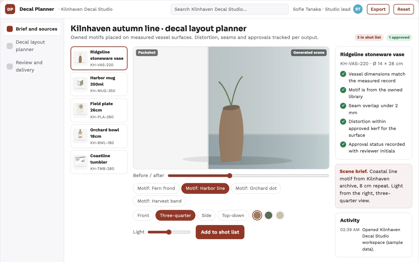 What Ceramic decal layout planner looks like