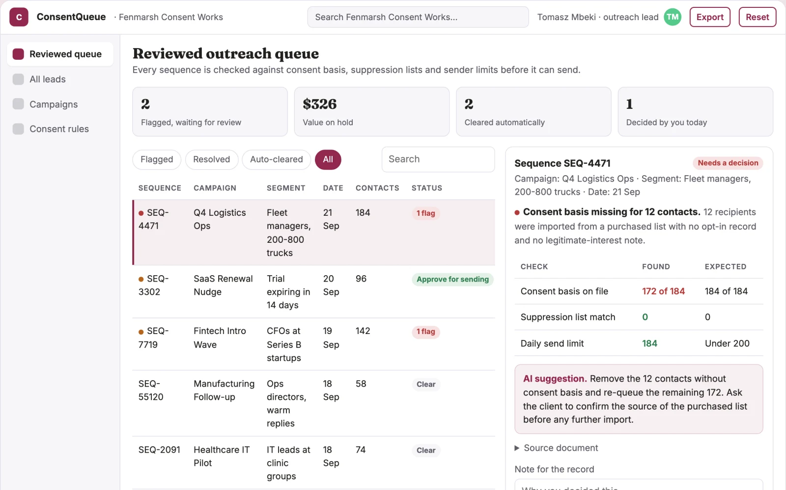 What Consent-based outreach coordination portal looks like