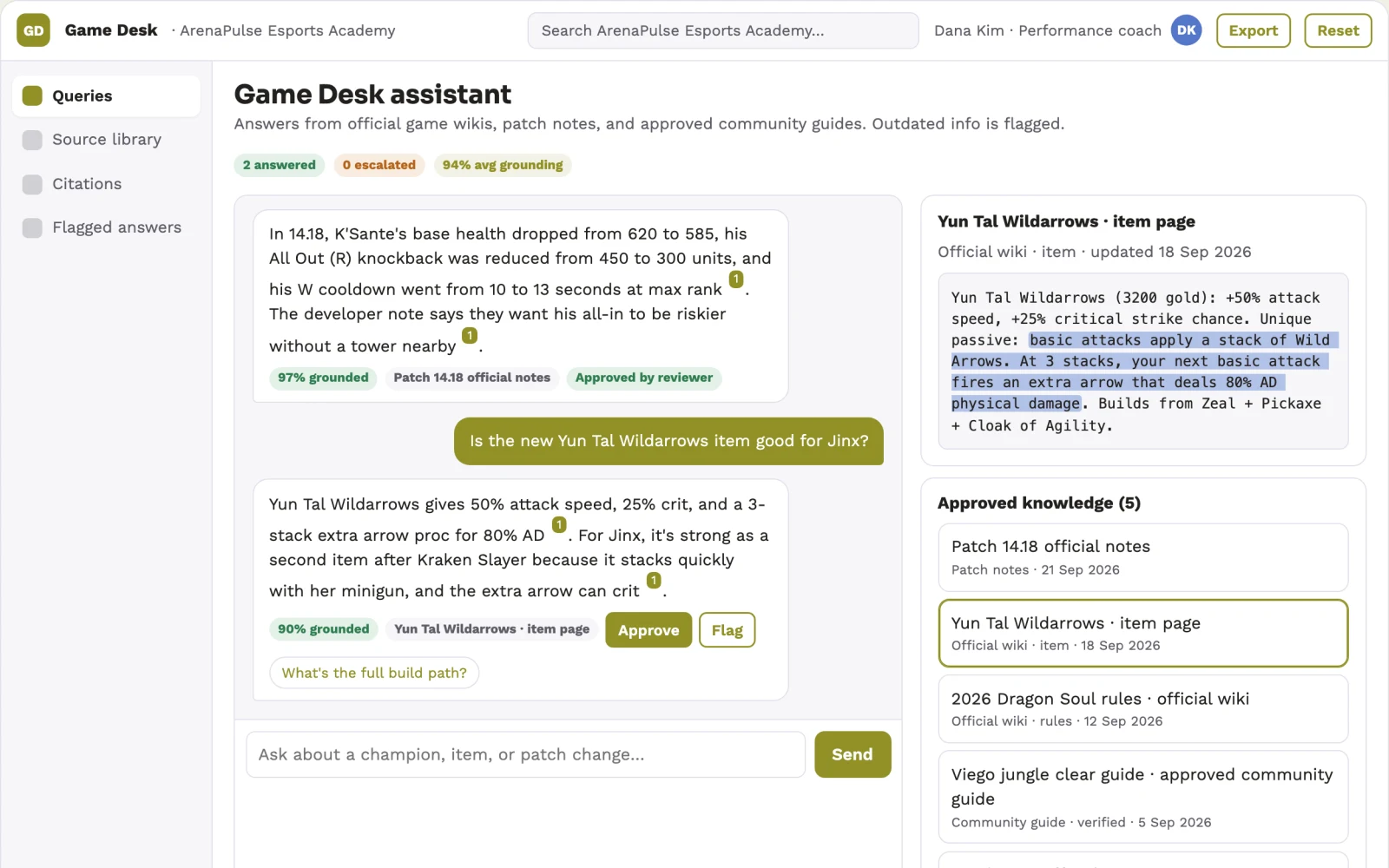 What Gamer Knowledge Assistant looks like