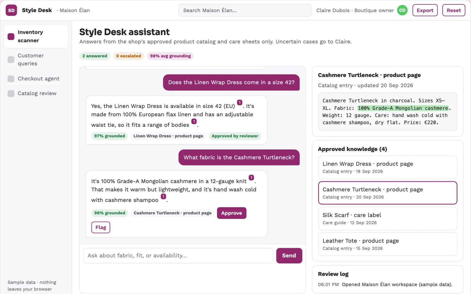What Instant Product Advisor looks like