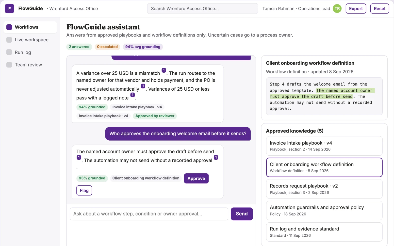 What Cross-application guided workflow automation console looks like