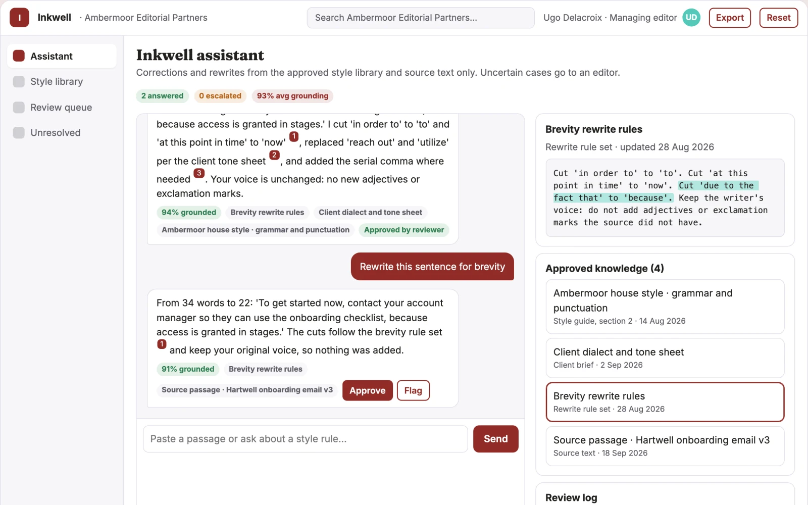 What Cross-application writing correction and rewrite assistant looks like