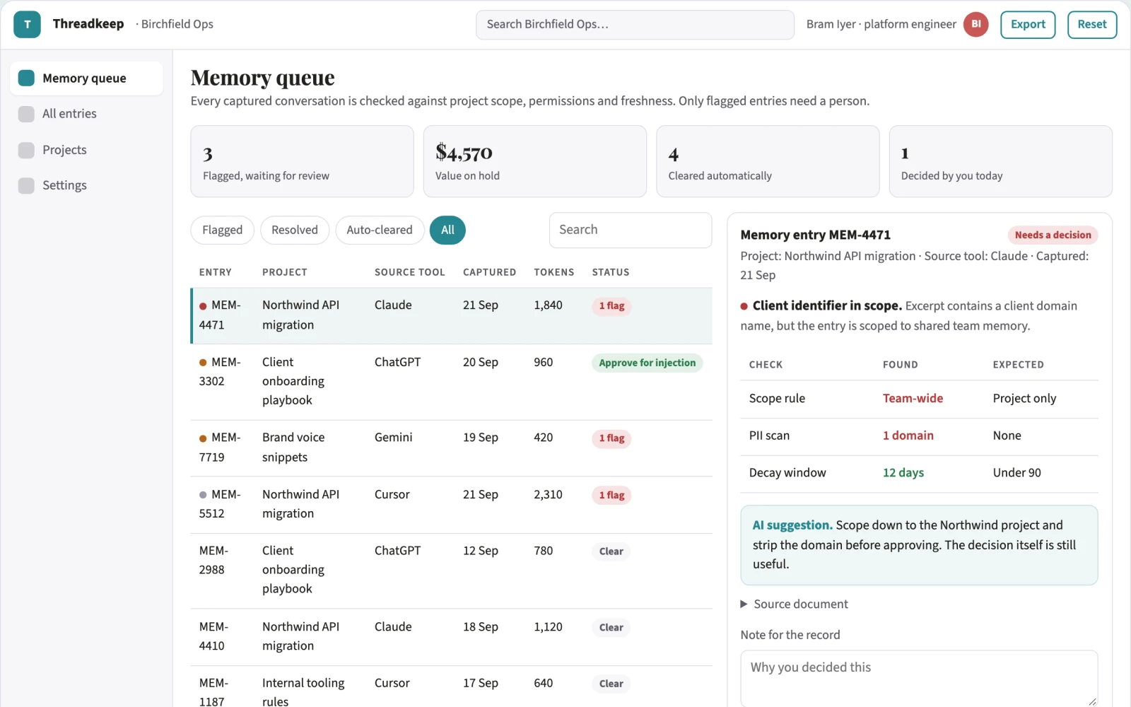 What Cross-tool AI conversation memory library looks like