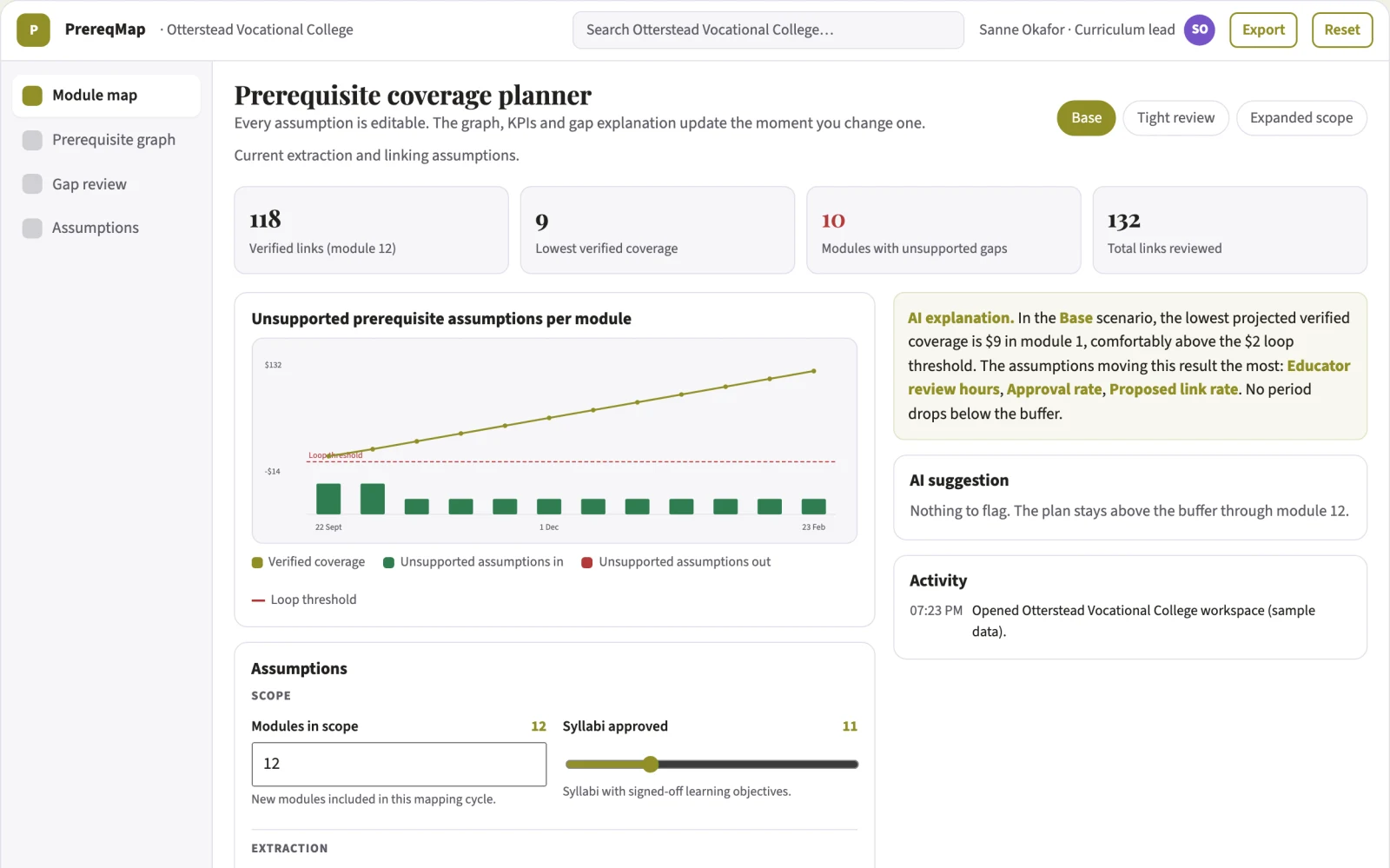 What Curriculum prerequisite mapper looks like