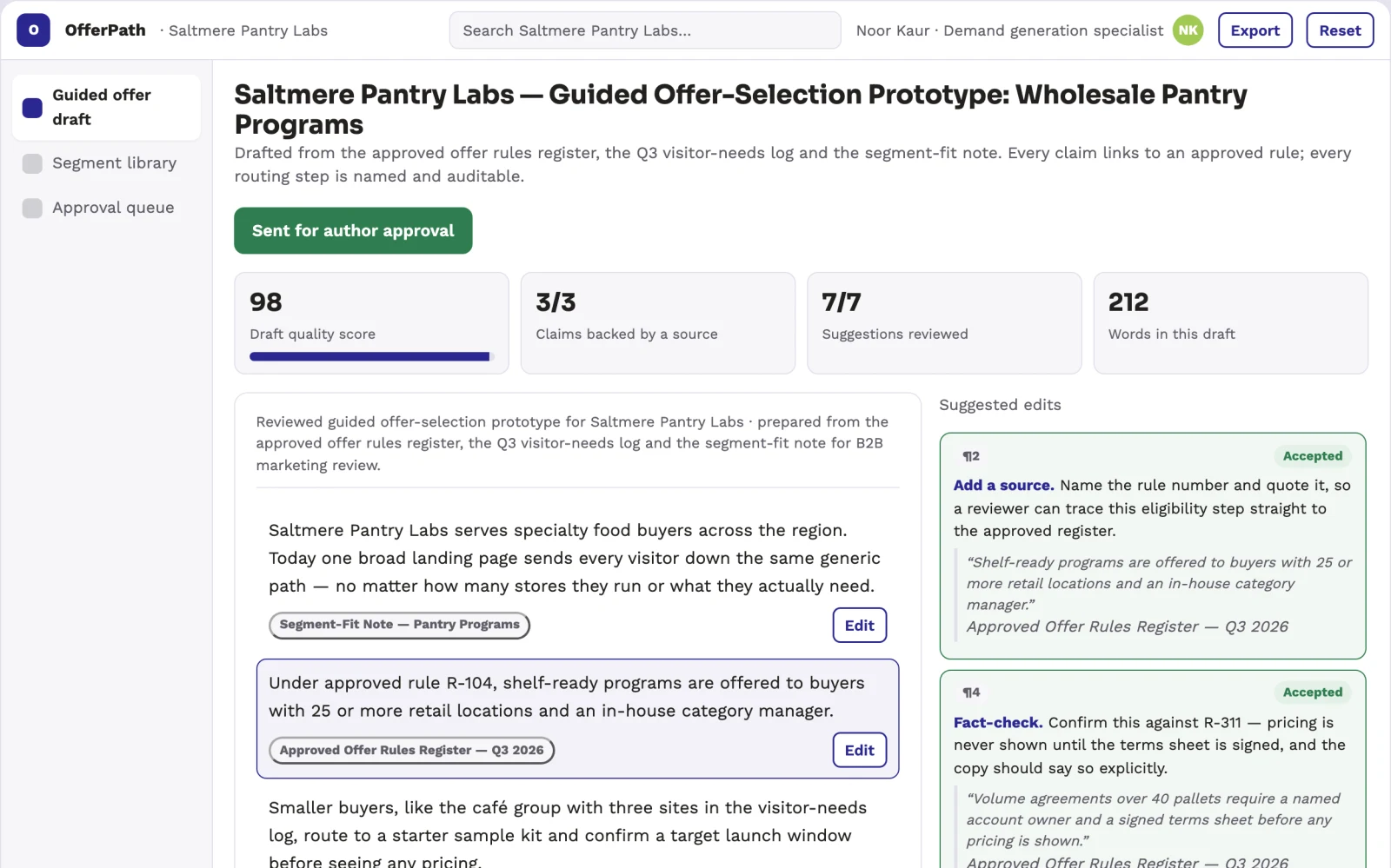 What Customer intent-to-offer configurator looks like