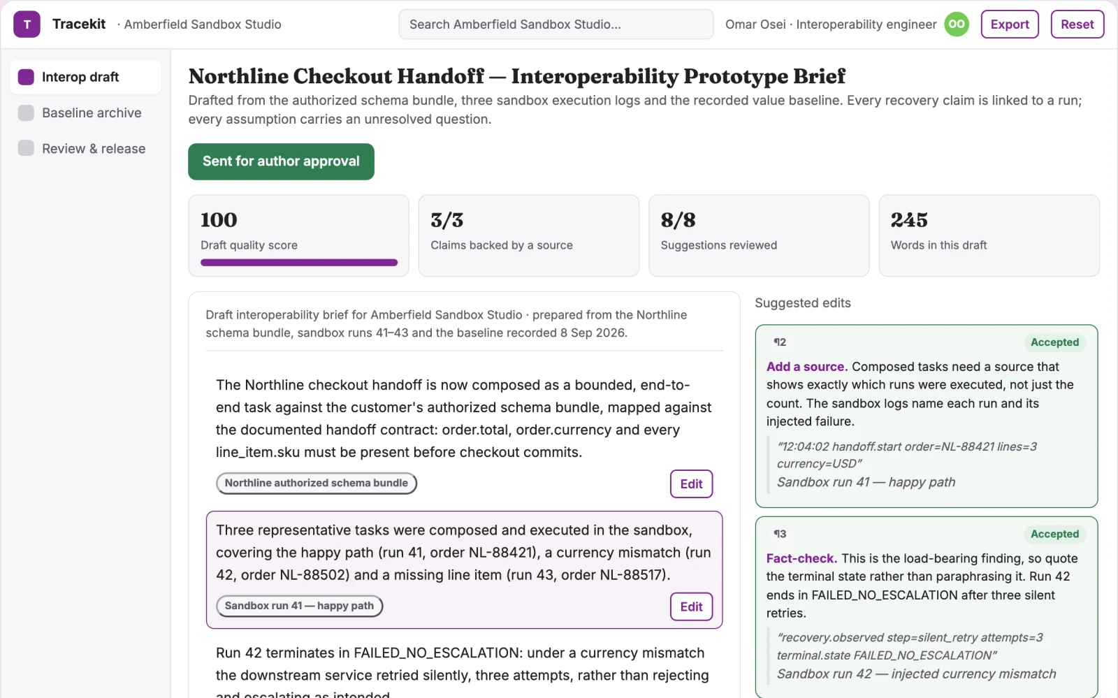 What Customer workflow interoperability sandbox looks like