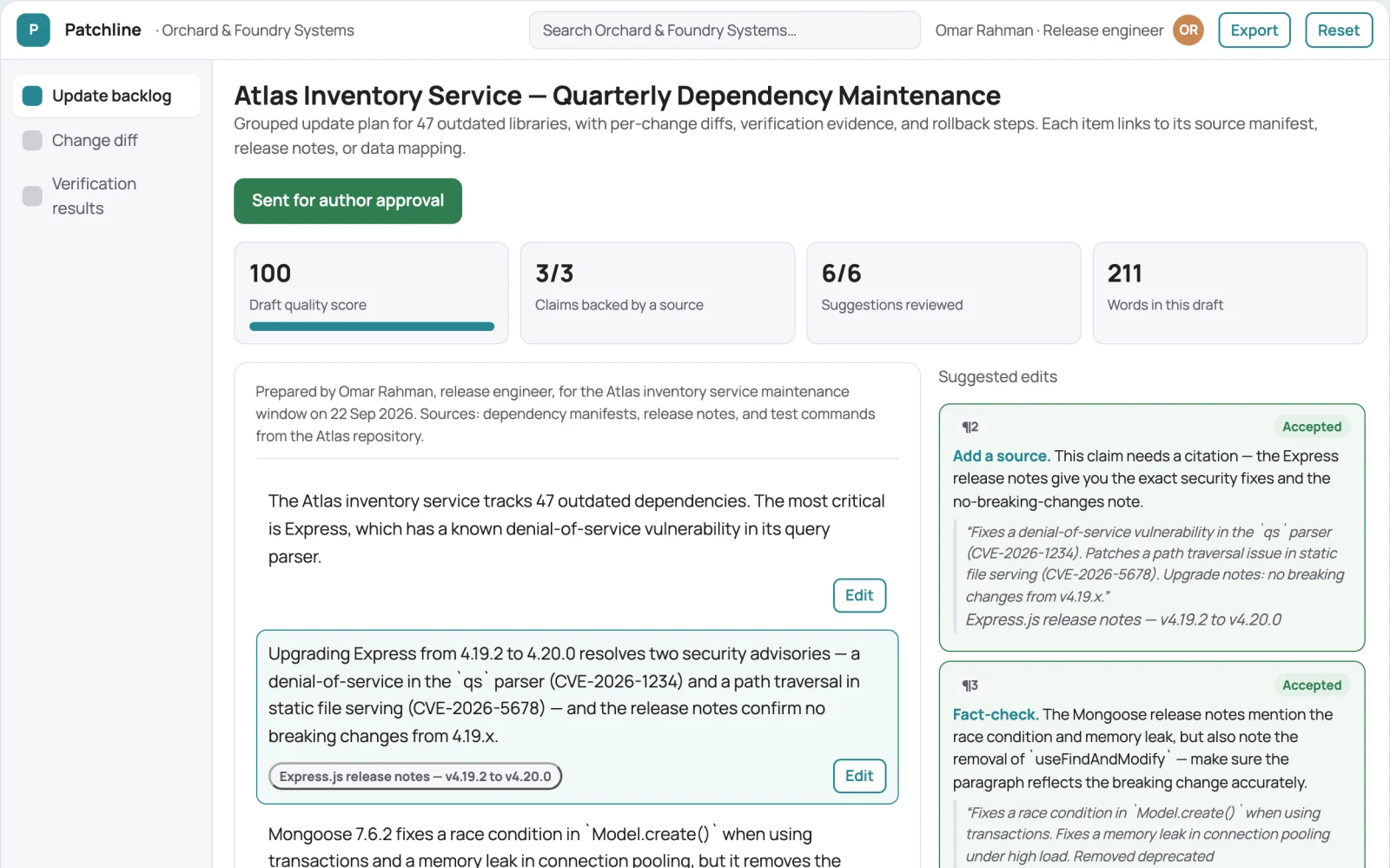 What Dependency maintenance service looks like