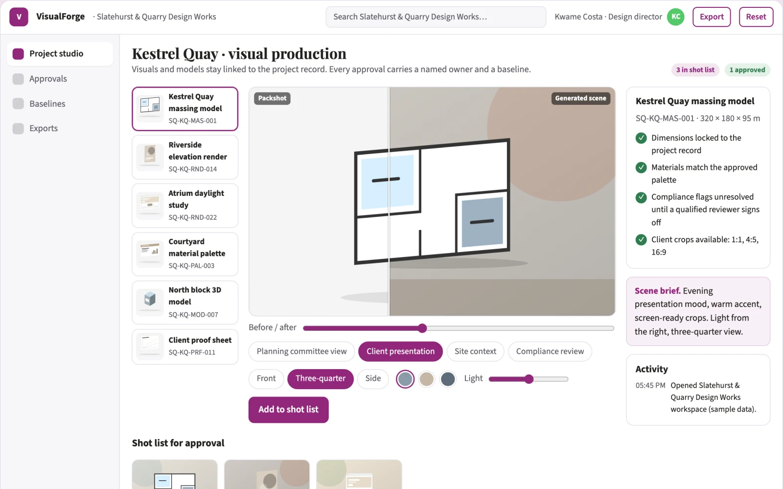 What Design visual production and review platform looks like