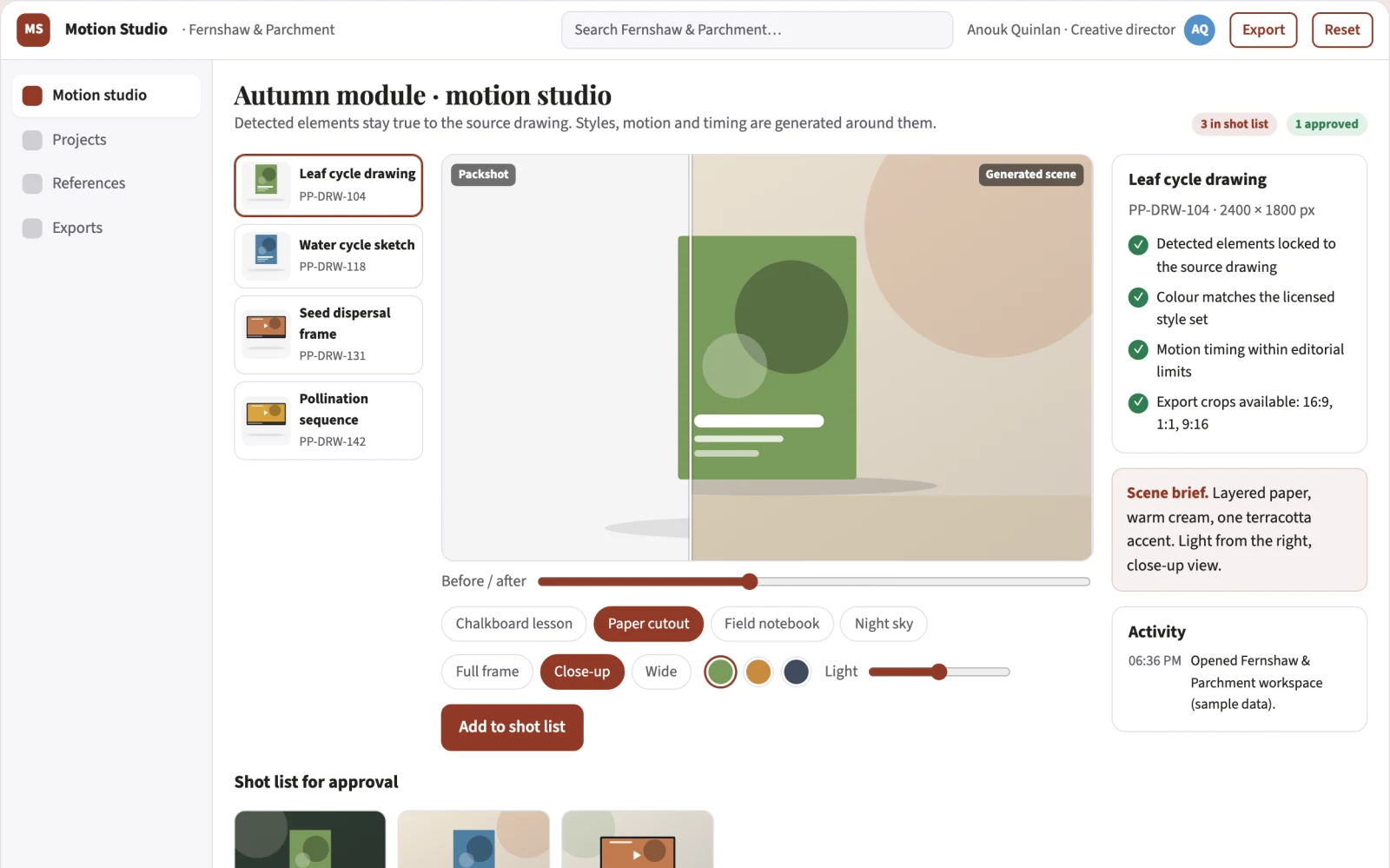What Drawing-to-animation studio with managed creative review looks like