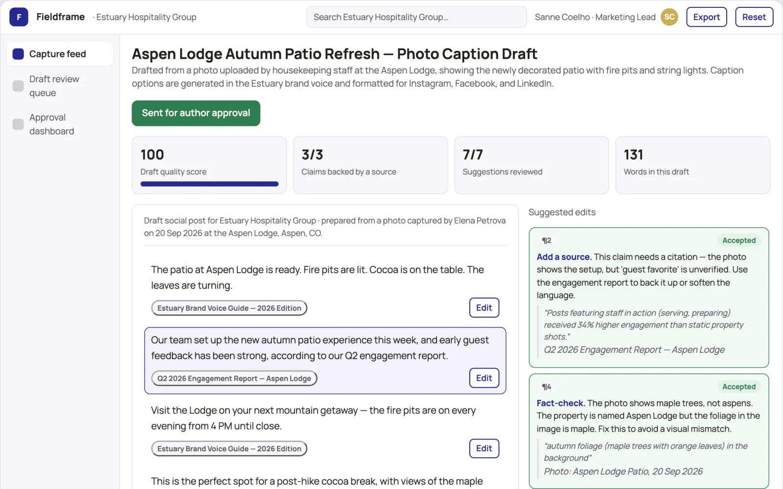 What Field Content Capture Assistant looks like