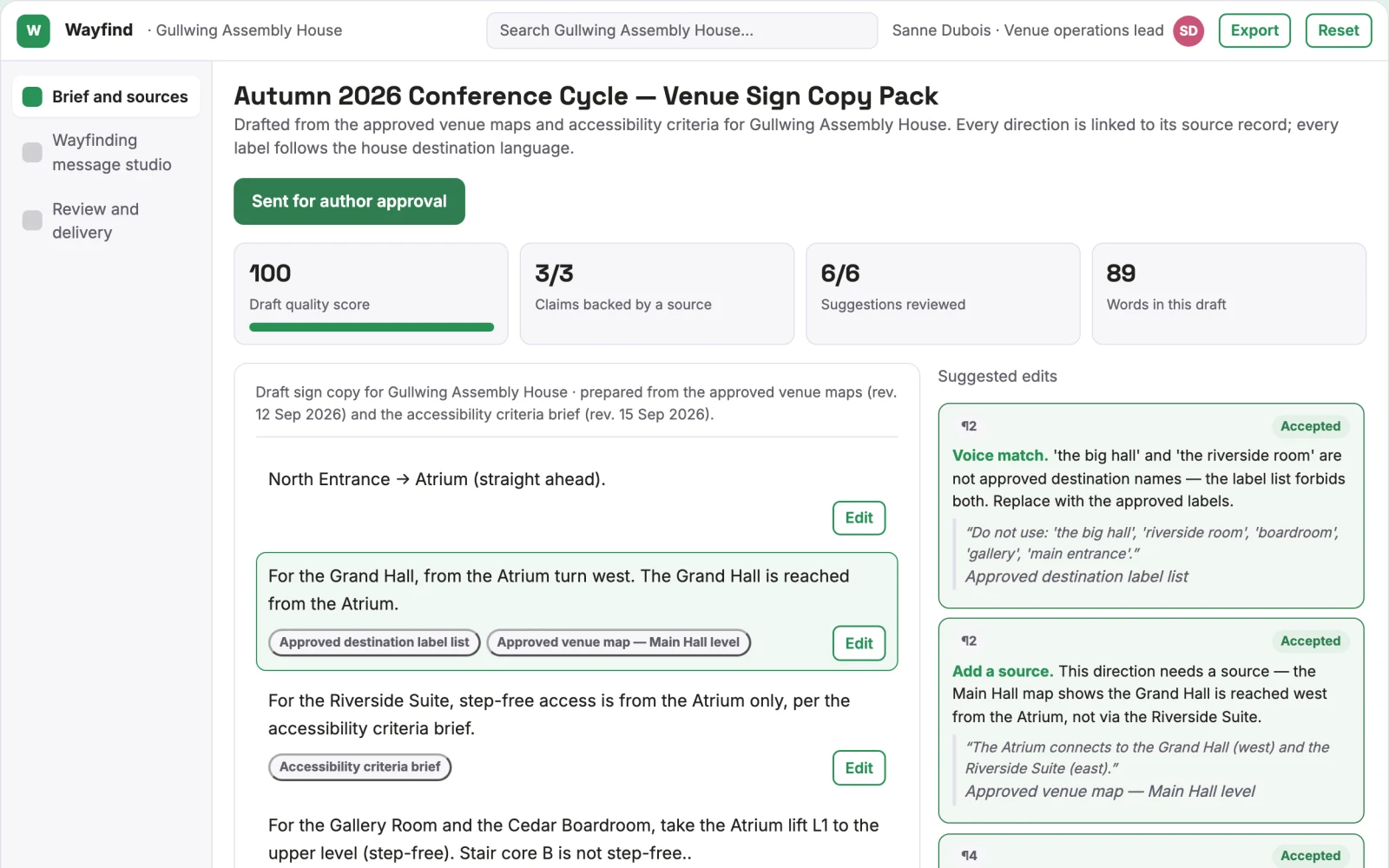 What Event wayfinding message studio looks like