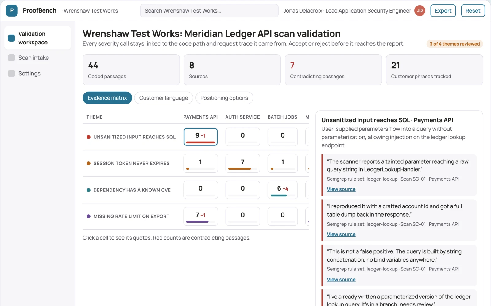 What Evidence-backed application vulnerability validation workbench looks like