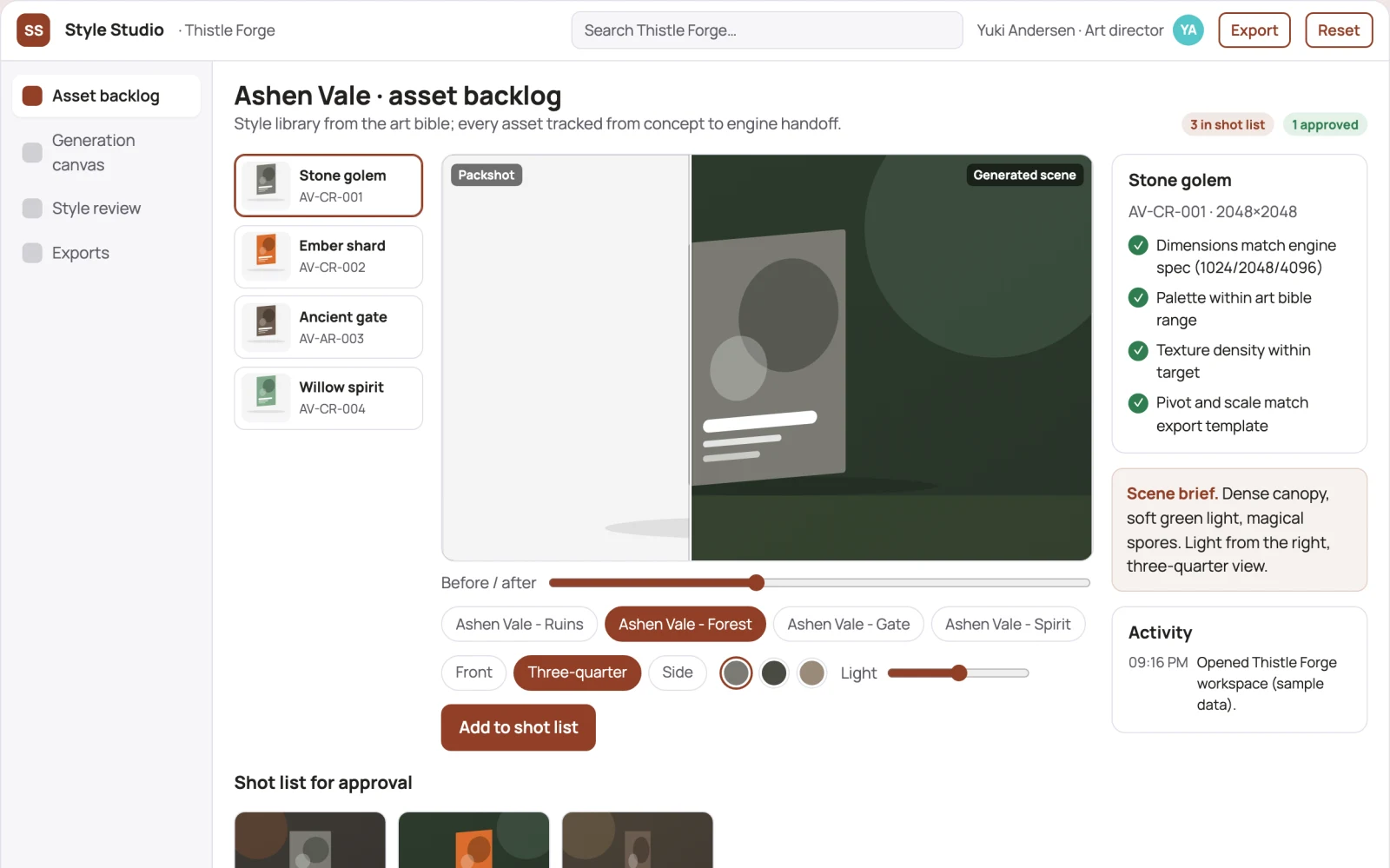 What Game asset studio looks like