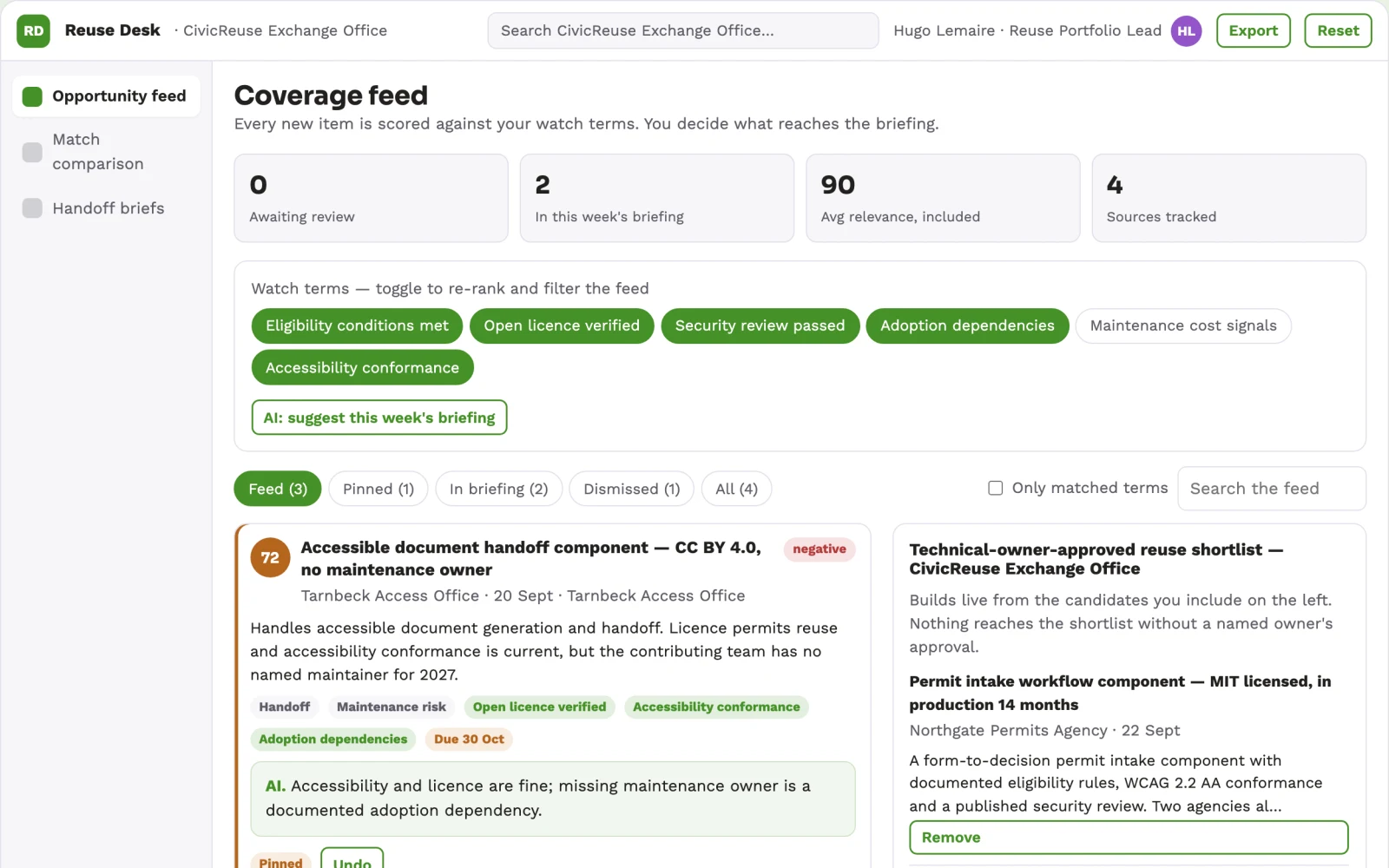 What Government reusable service component exchange looks like