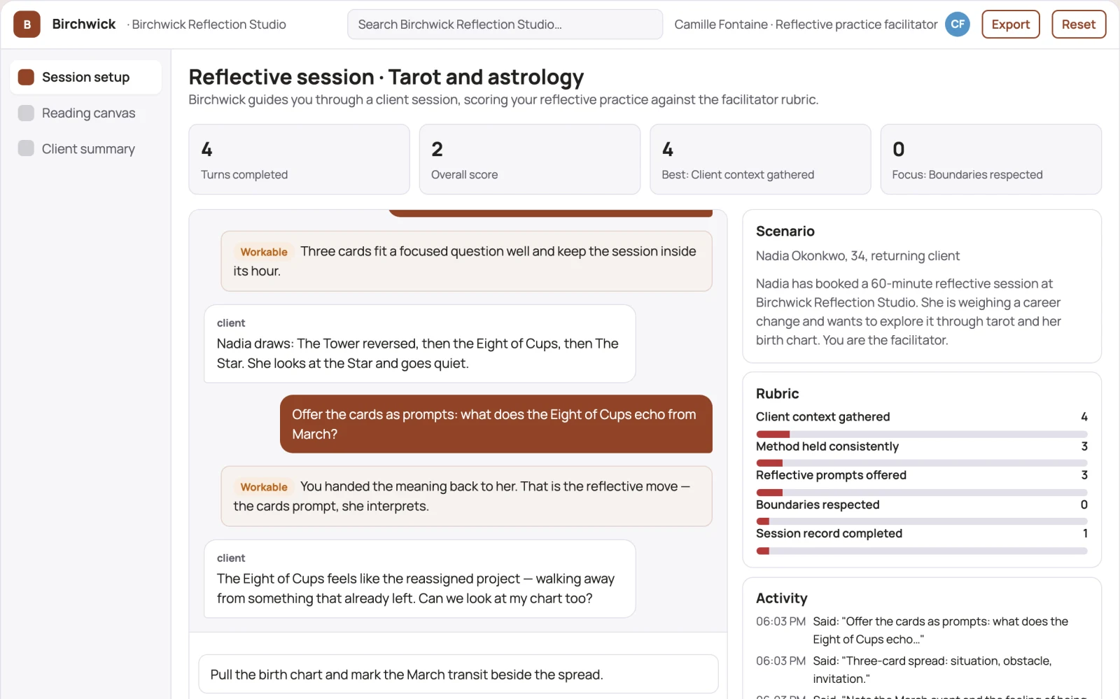 What Guided reflective practice and workshop platform looks like