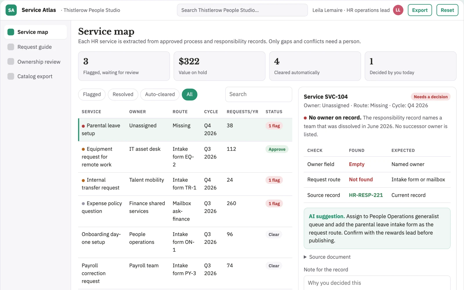 What HR service catalog designer looks like