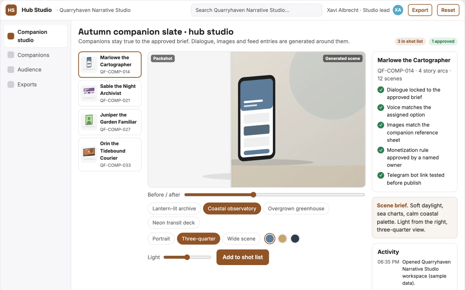 What Interactive AI companion publishing studio looks like