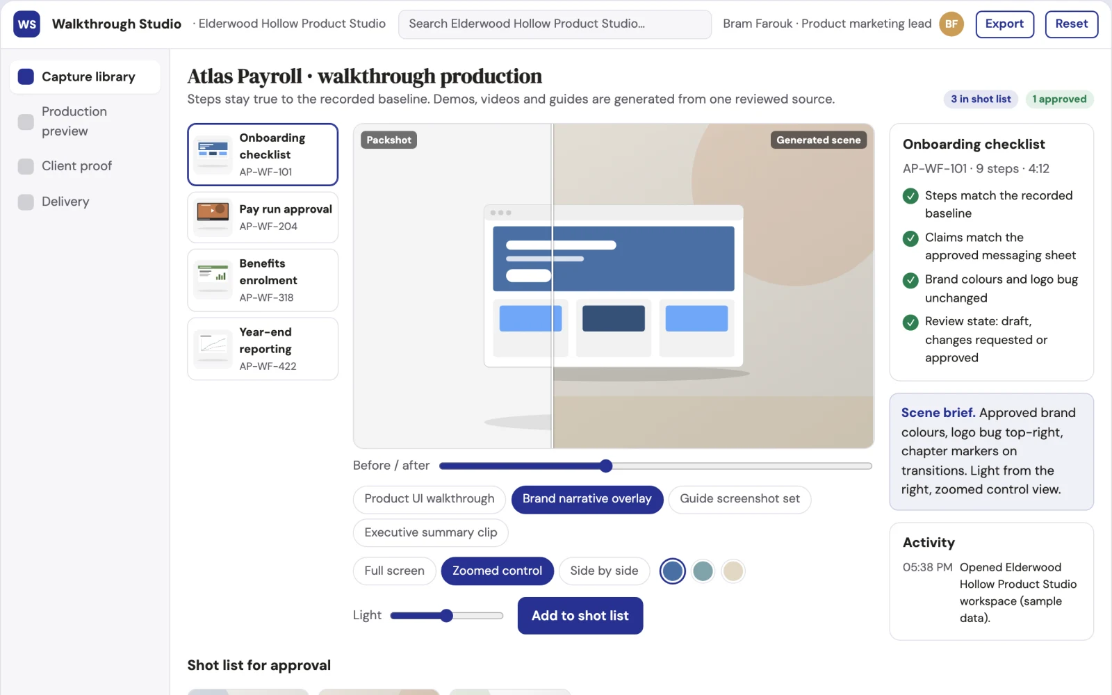 What Interactive product demo and guide production studio looks like