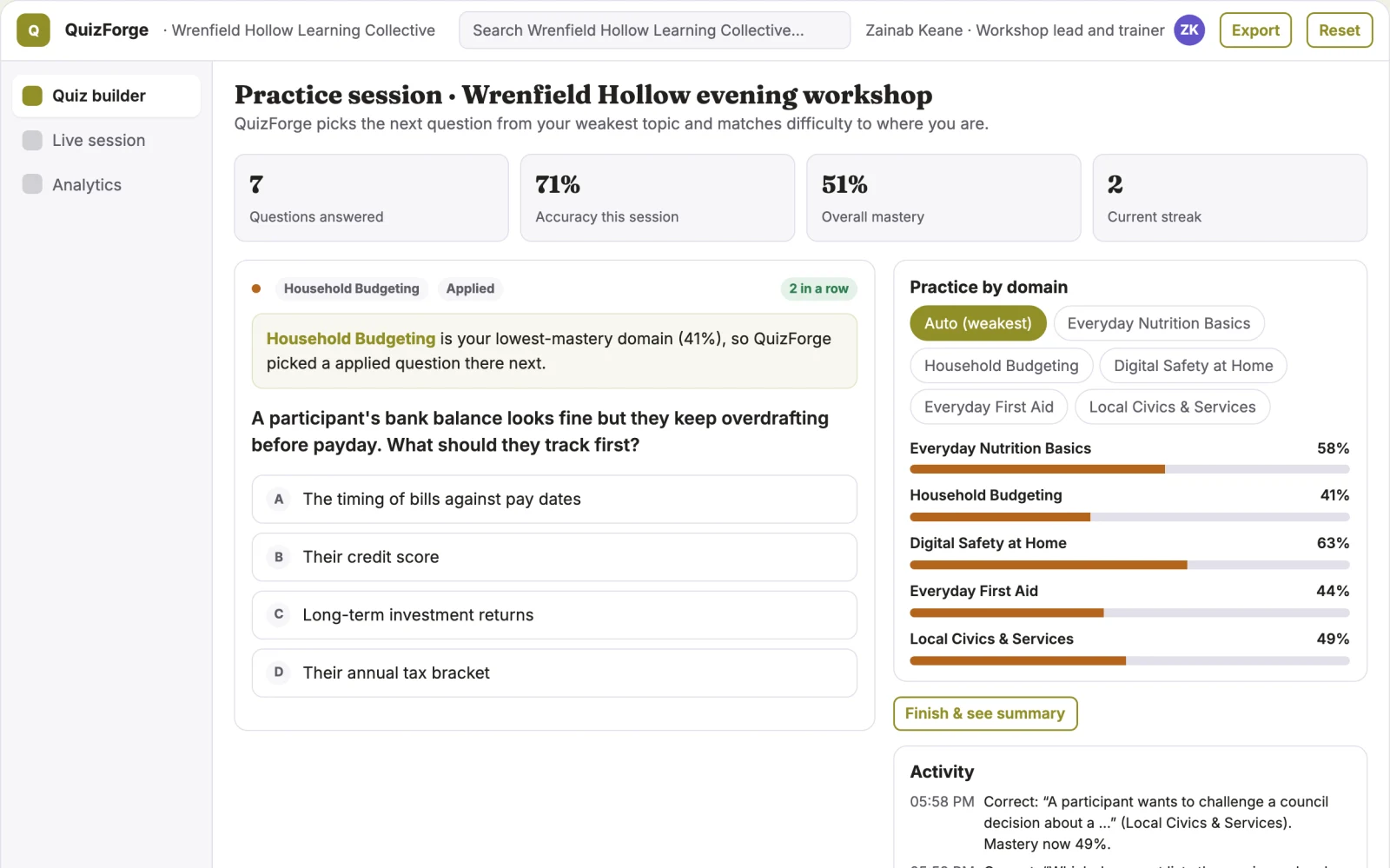 What Interactive quiz and workshop platform looks like