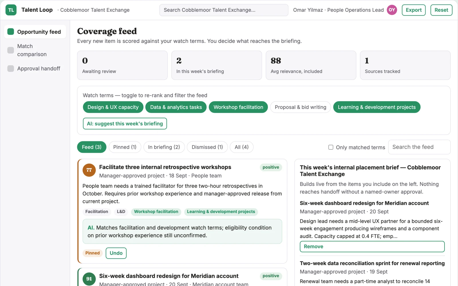 What Internal short-project talent exchange looks like