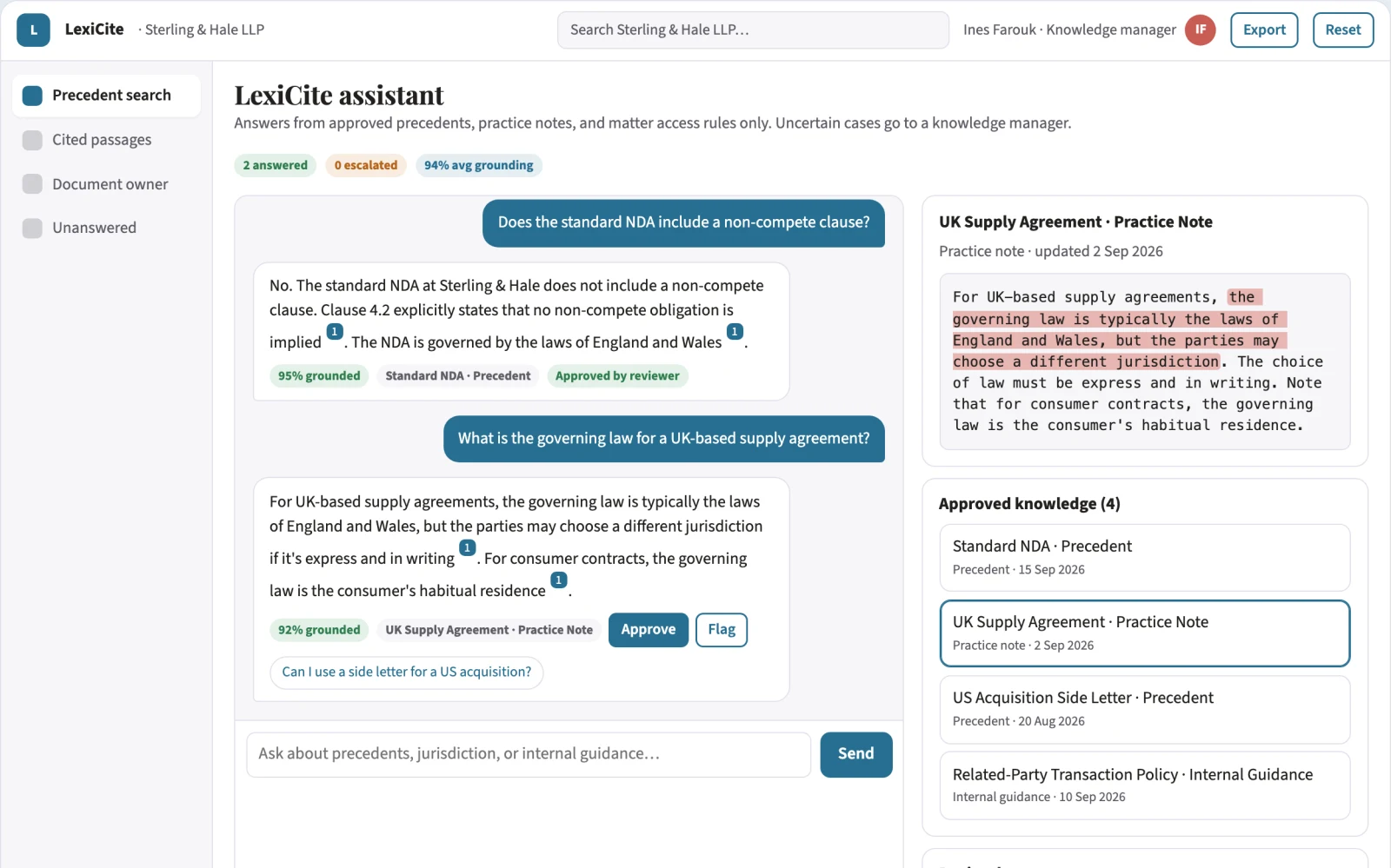 What Legal knowledge assistant looks like