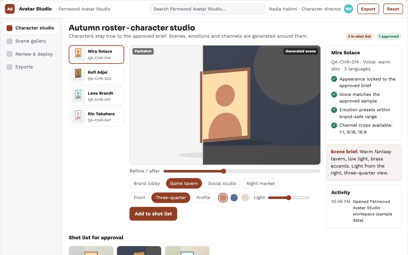 What Managed AI character studio and review platform looks like