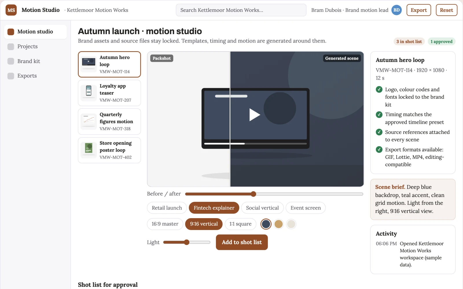What Managed animated brand motion production platform looks like