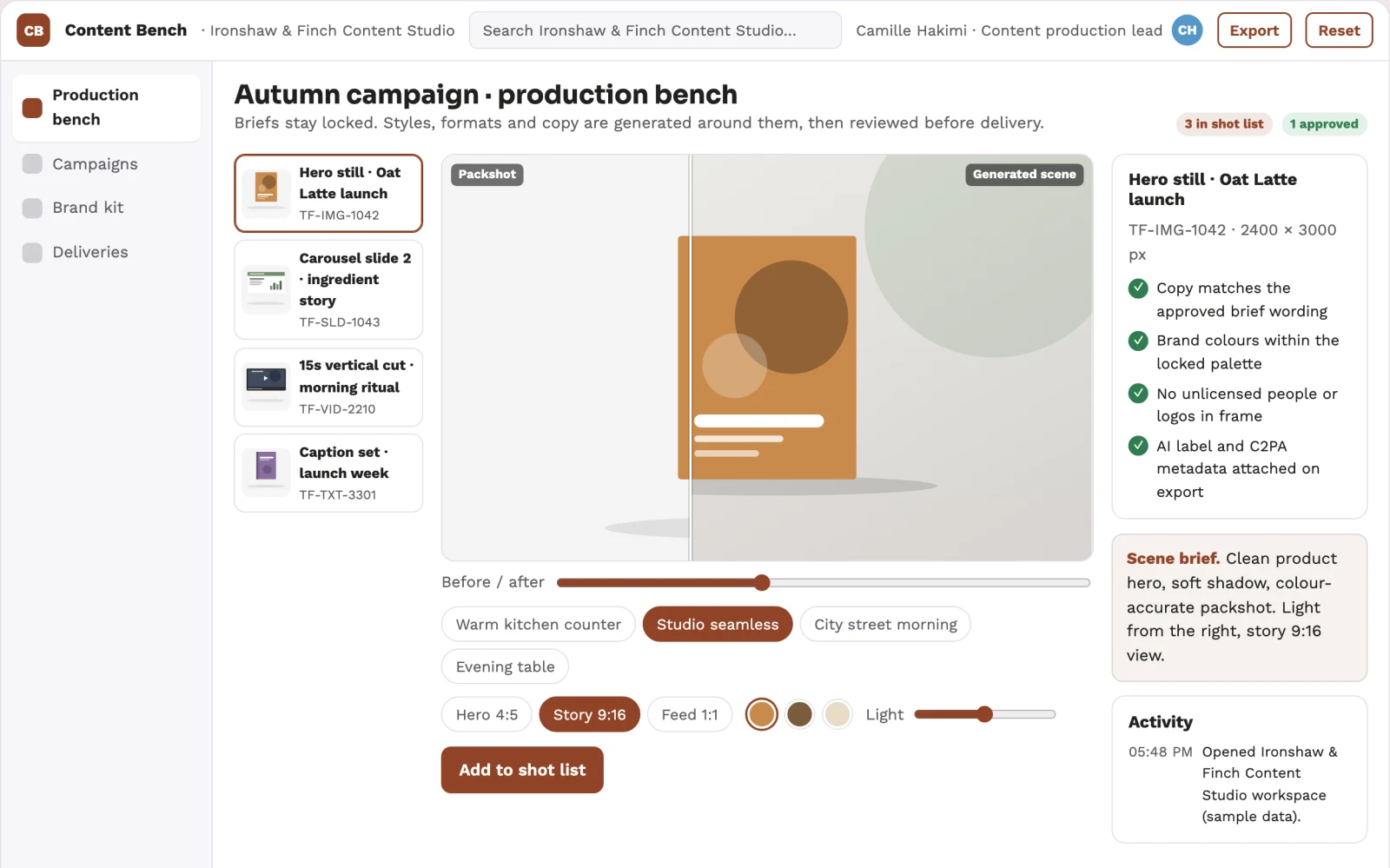 What Managed visual content production workbench looks like