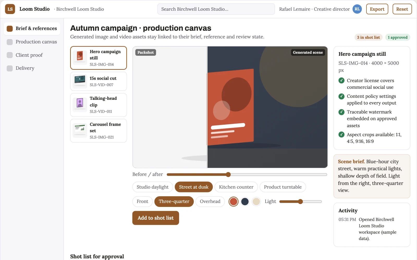 What Managed visual generation and review studio looks like