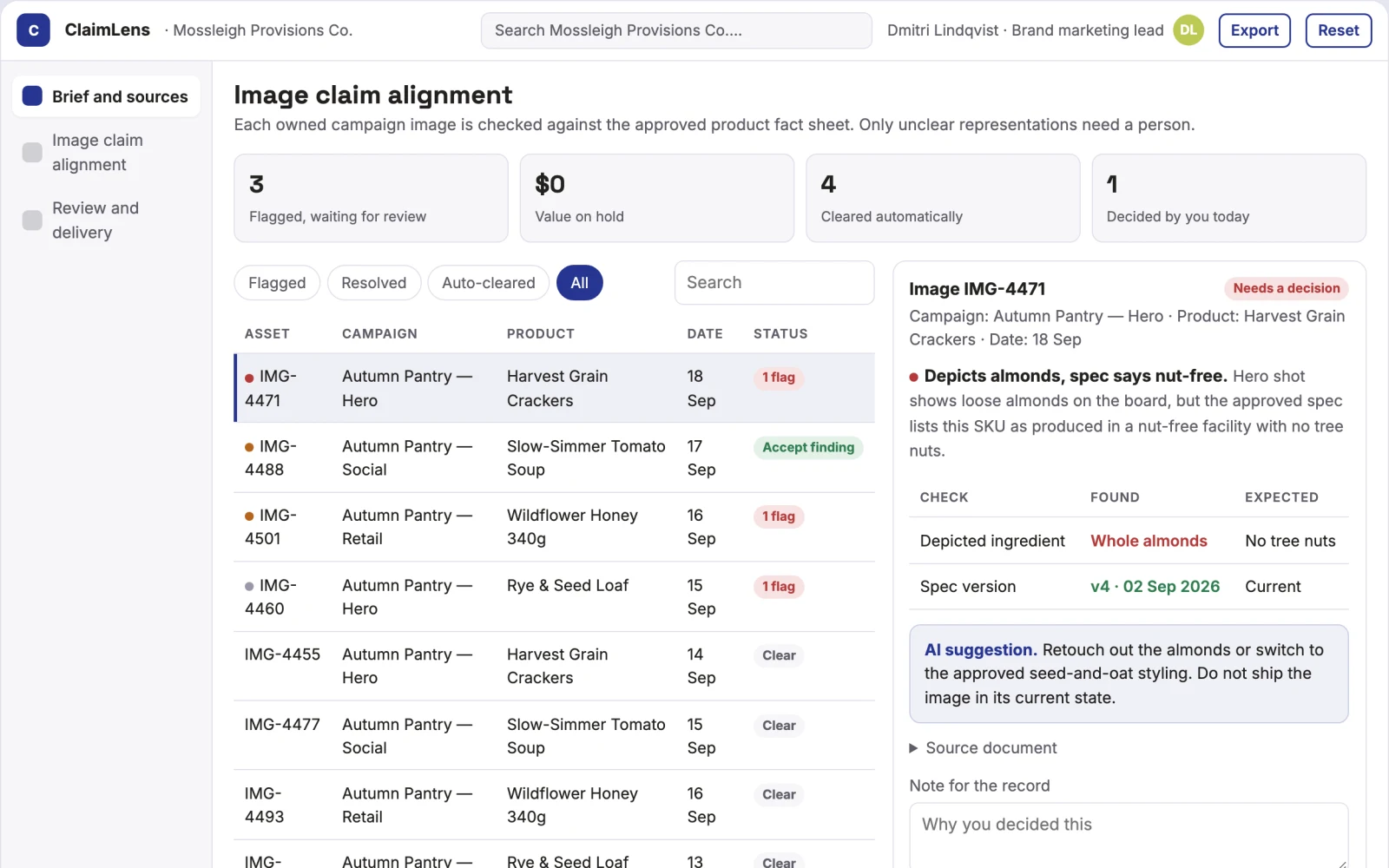 What Marketing image claim alignment looks like