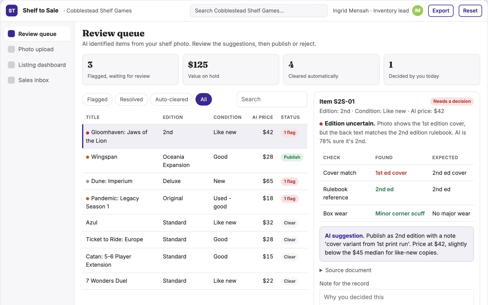 What Overstock Listing Agent looks like