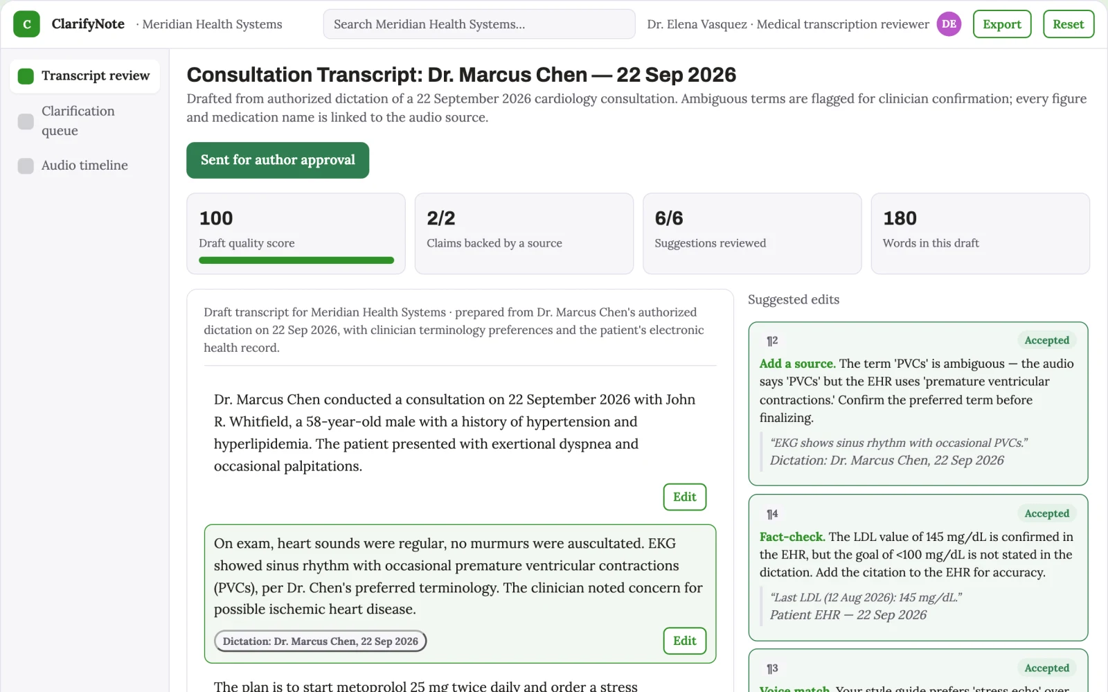What Medical transcription review service looks like