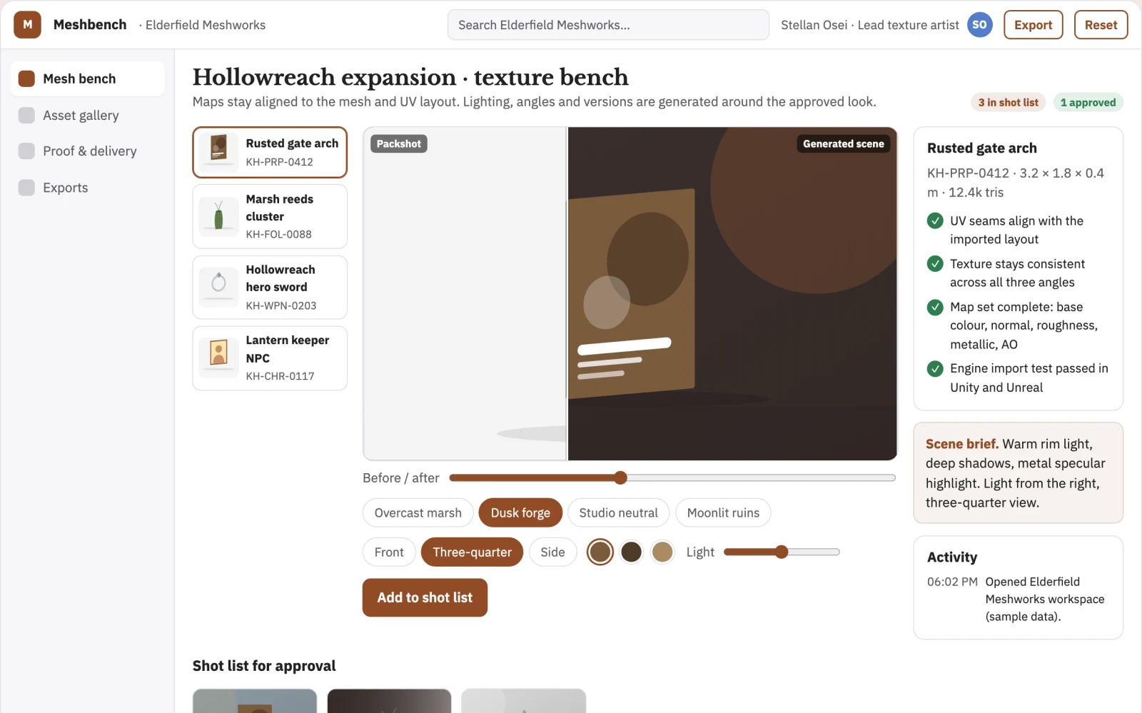 What Mesh-aware 3D texture and material production workbench looks like