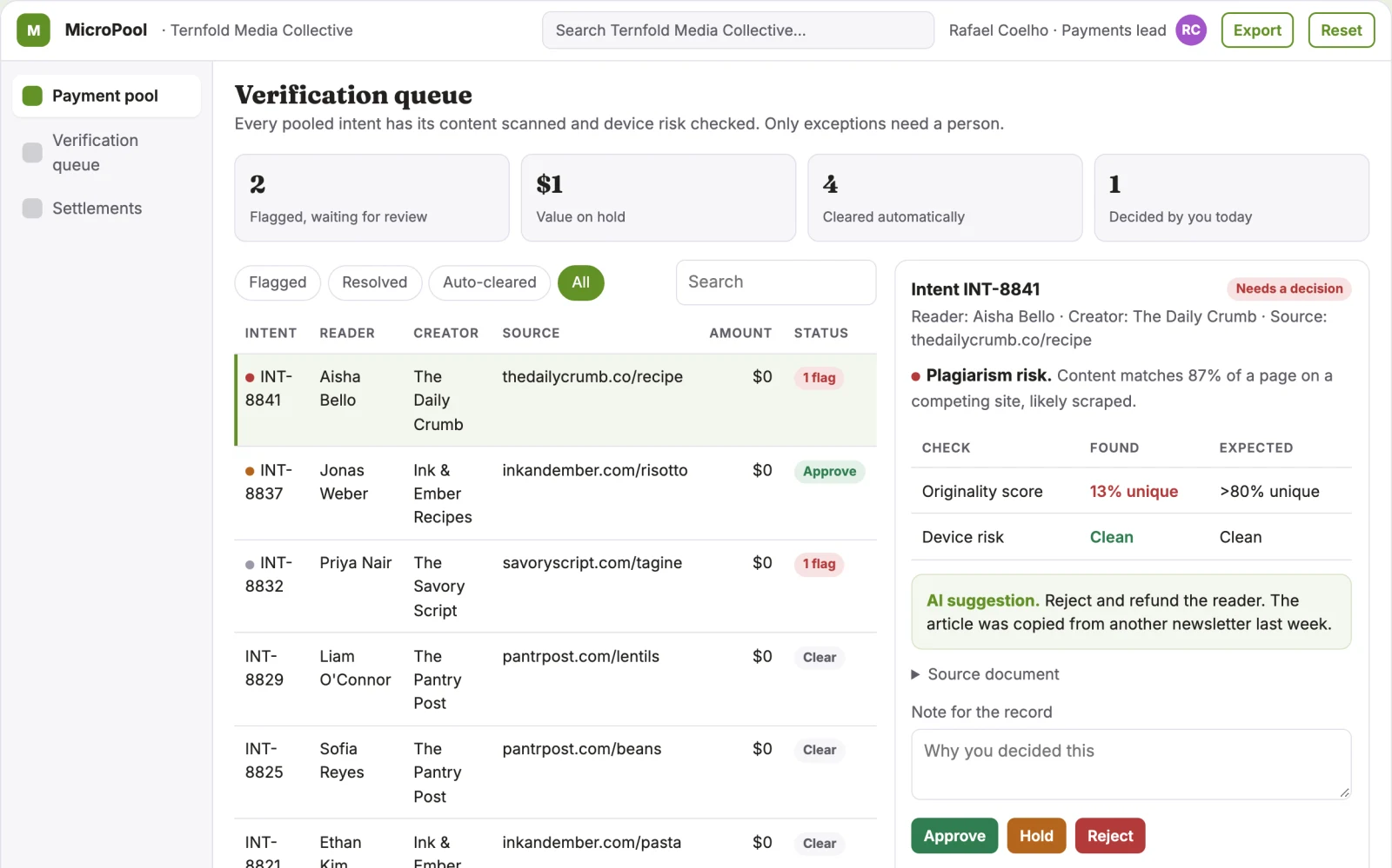 What Micro-Payment Aggregation Engine looks like