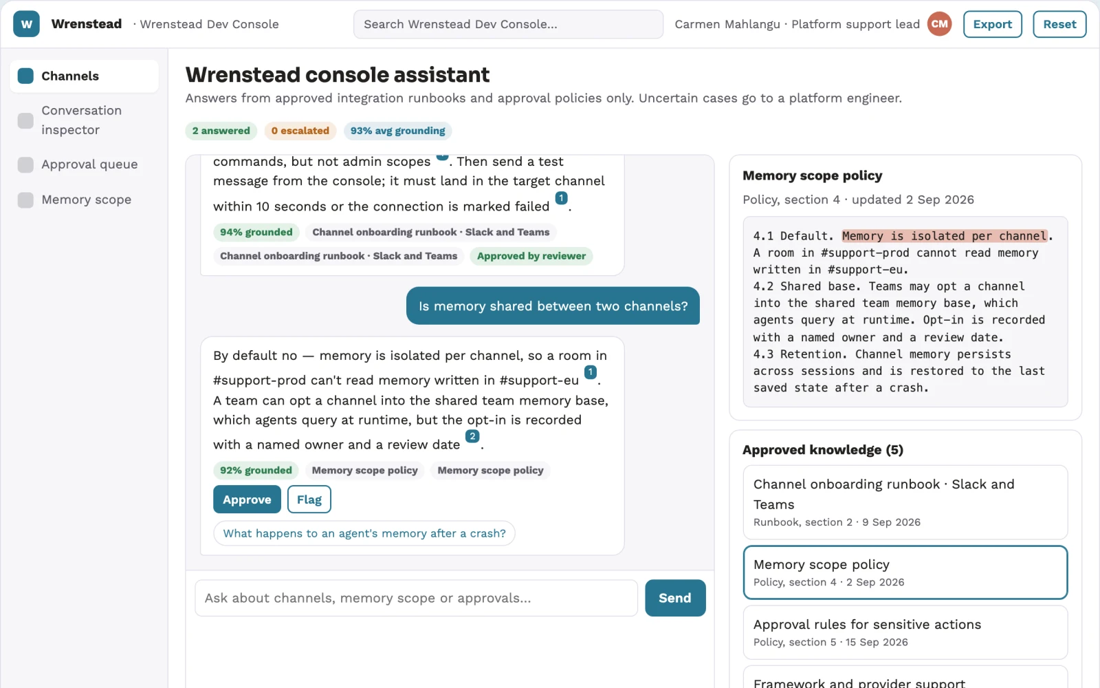 What Multi-channel agent messaging console looks like