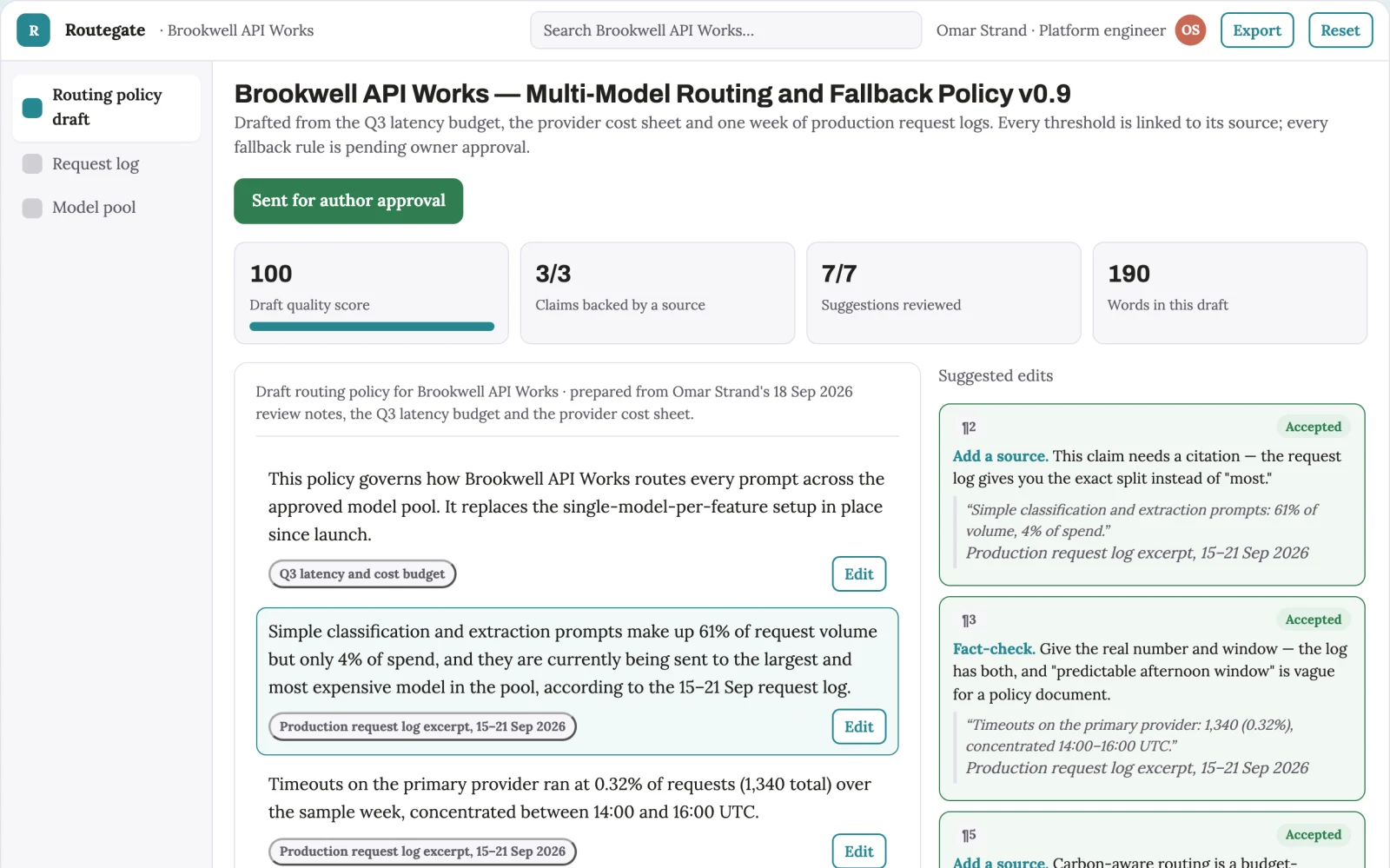 What Multi-model routing and fallback gateway looks like