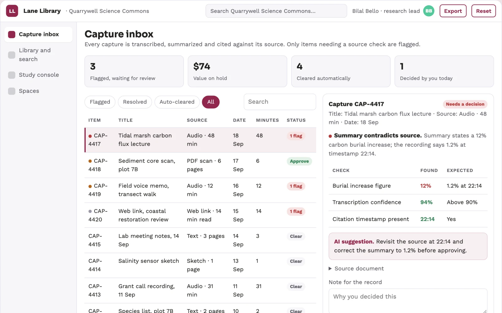 What Multi-source research capture and study library looks like